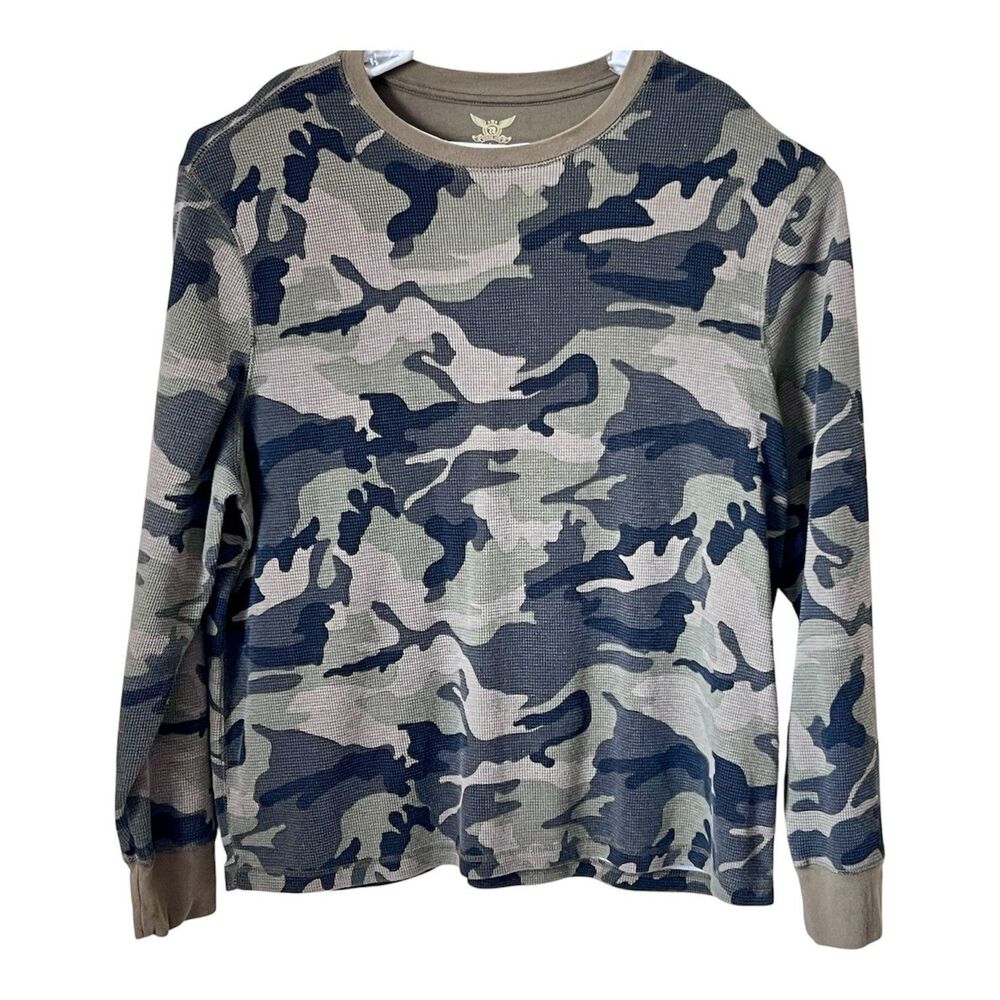 Faded Glory Men’s Thermal Waffle Camo T-shirt Size 2x Long Sleeves Hunting